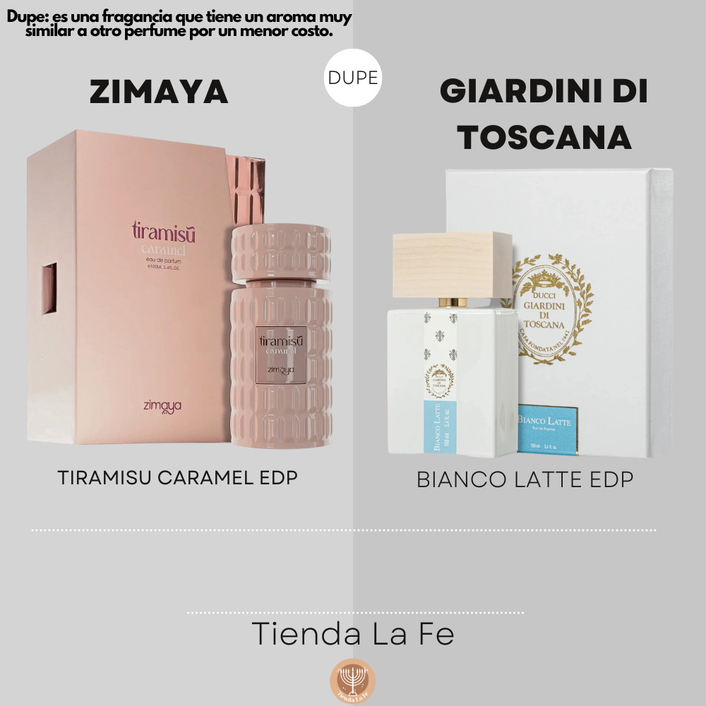 ZIMAYA TIRAMISU CARAMEL EDP 100ML (U) (DUPE GIARDINI DI TOSCANA BIANCO LATTE EDP)