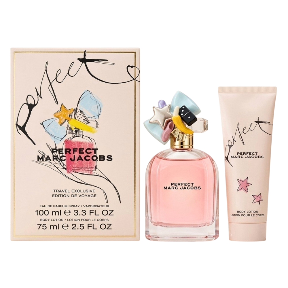 SET MARC JACOBS PERFECT TRAVEL EXCLUSIVE EDP 100ML, BODY LOTION 75ML (M)