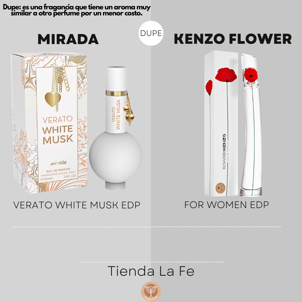 MIRADA VERATO WHITE MUSK EDP 100ML (M) (DUPE KENZO FLOWER FOR WOMEN EDP)