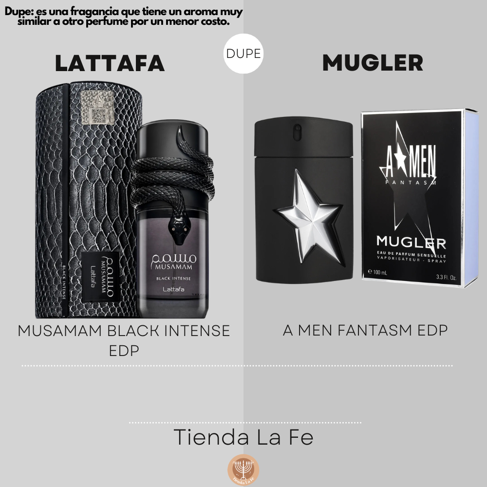 LATTAFA MUSAMAM BLACK INTENSE EDP 100ML (H) (DUPE MUGLER A MEN FANTASM EDP)