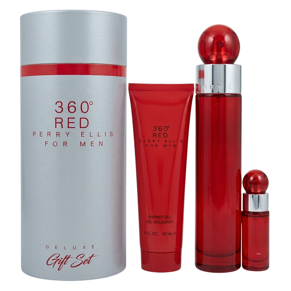 SET PERRY ELLIS 360 RED FOR MEN EDT 100ML EDT 7.5ML GEL DE DUCHA 90ML (H)