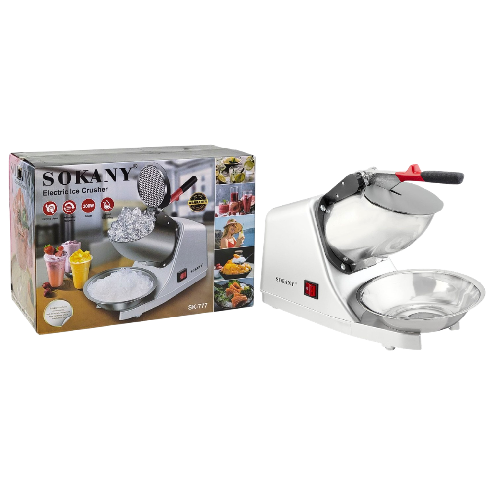 MAQUINA TRITURADORA DE HIELO ELECTRICA DE ACERO INOXIDABLE SOKANY SK-777