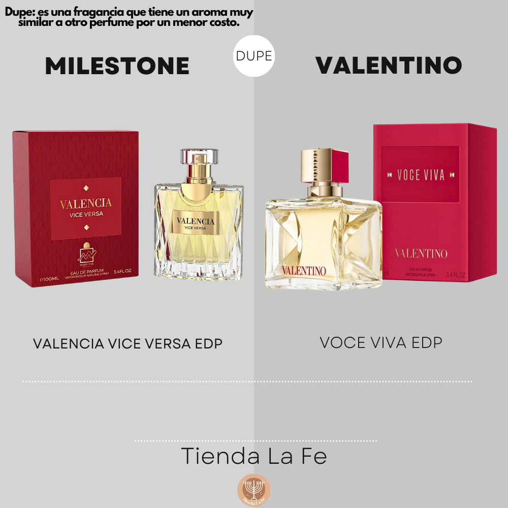 MILESTONE VALENCIA VICE VERSA EDP 100ML (M) (DUPE VALENTINO VOCE VIVA EDP)