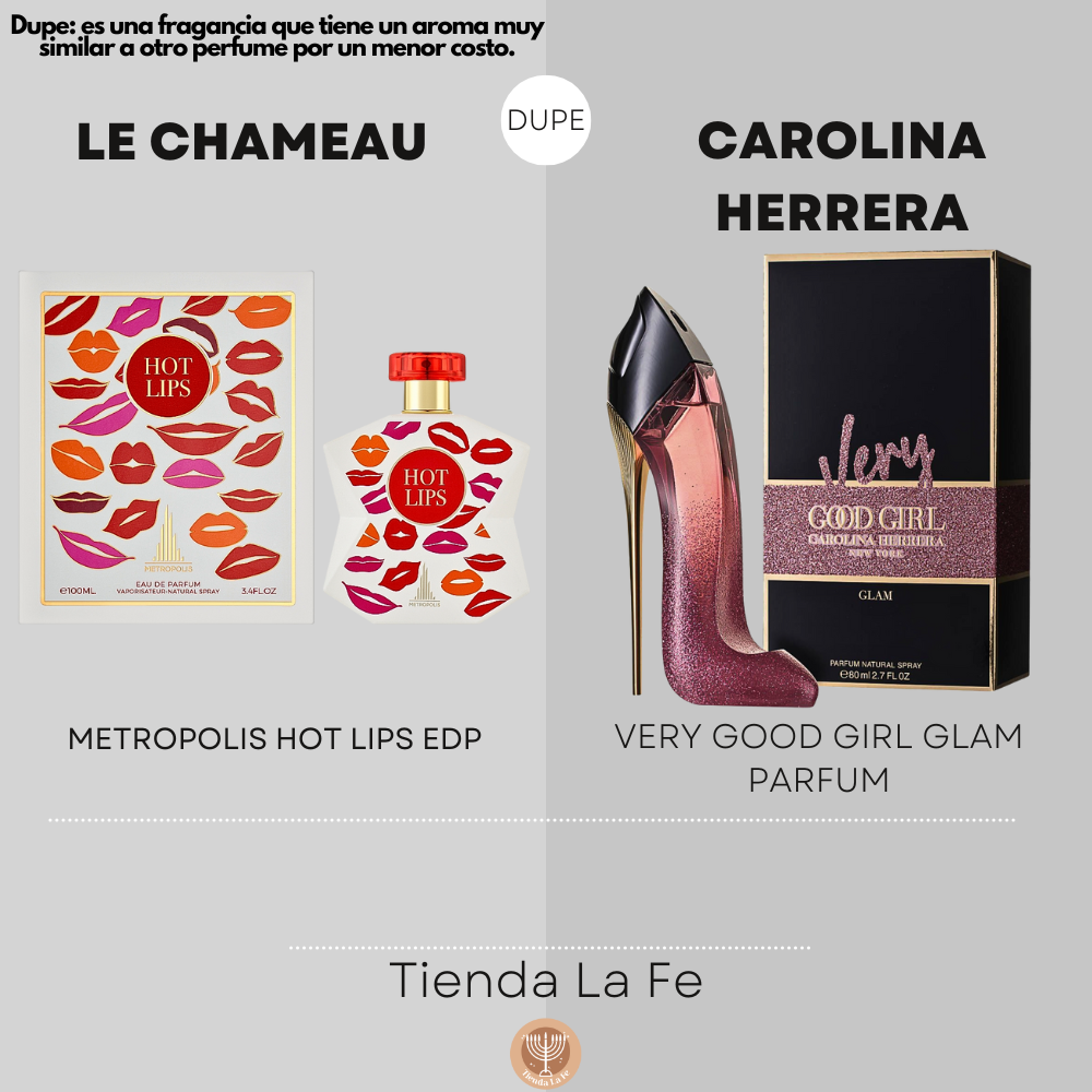 LE CHAMEAU METROPOLIS HOT LIPS EDP 100ML (M) (DUPE CAROLINA HERRERA VERY GOOD GIRL GLAM PARFUM)
