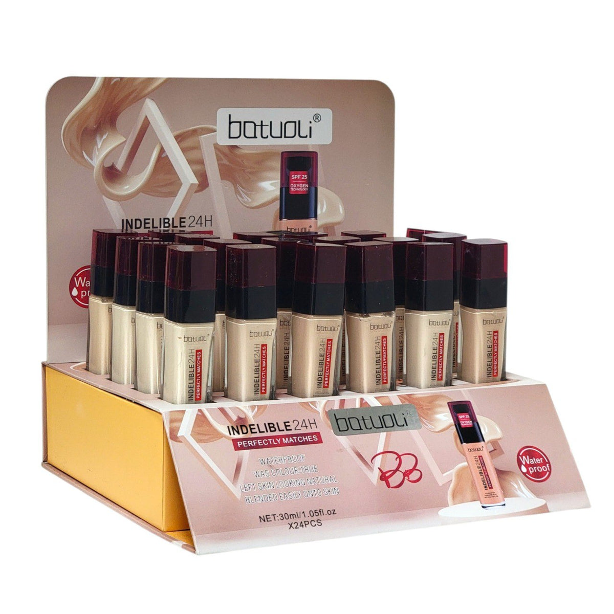 BASE DE MAQUILLAJE RESISTENTE AL AGUA Y DE ASPECTO NATURAL BATUOLI 30ML (DUPE DE LOREAL)