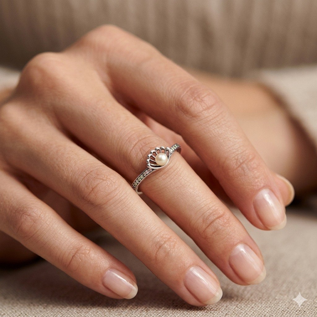 ANILLO PANDORA DE PLATA 9.25 DE PRINCESA ARIEL DISNEY PESO: 1.9G
