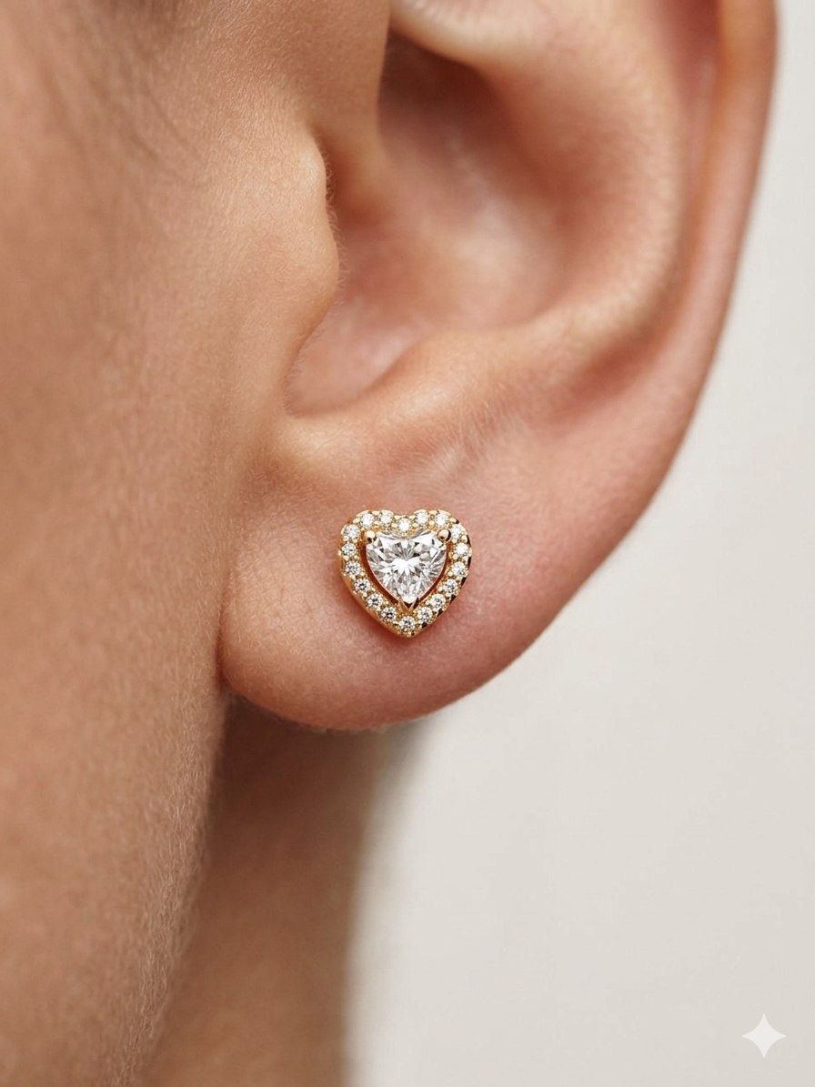 ARITOS PANDORA DE PLATA 9.25 CON FORMA DE CORAZON PESO 1.7G