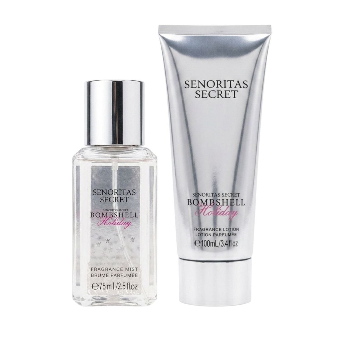 SET SENORITAS SECRET BOMBSHELL HOLIDAY SPLASH 75ML CREMA CORPORAL 100ML (M) (AROMA SIMILAR VICTORIA SECRET BOMBSHELL HOLIDAY))