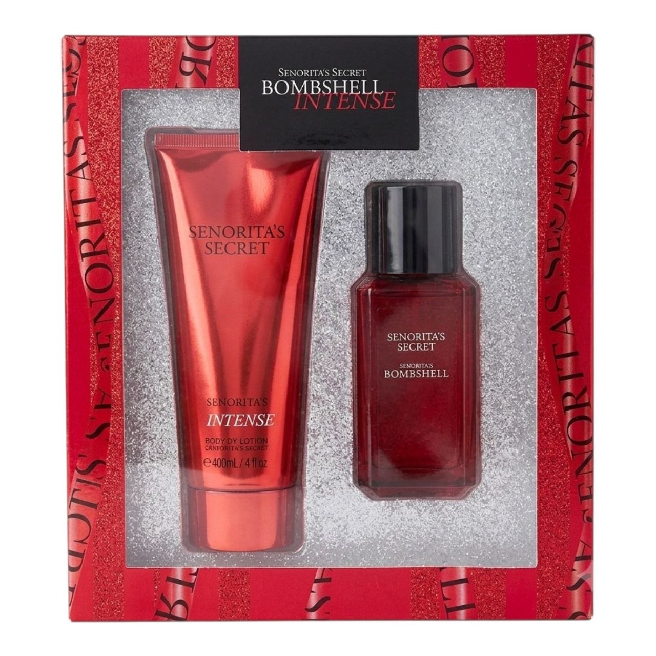 SET SENORITAS SECRET BOMBSHELL INTENSE SPLASH 75ML CREMA CORPORAL 100ML (M) (AROMA SIMILAR VICTORIA SECRET BOMBSHELL INTENSE)