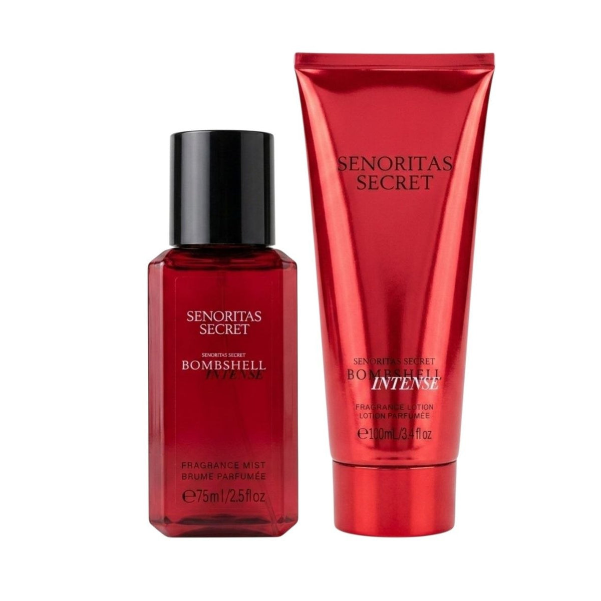 SET SENORITAS SECRET BOMBSHELL INTENSE SPLASH 75ML CREMA CORPORAL 100ML (M) (AROMA SIMILAR VICTORIA SECRET BOMBSHELL INTENSE)