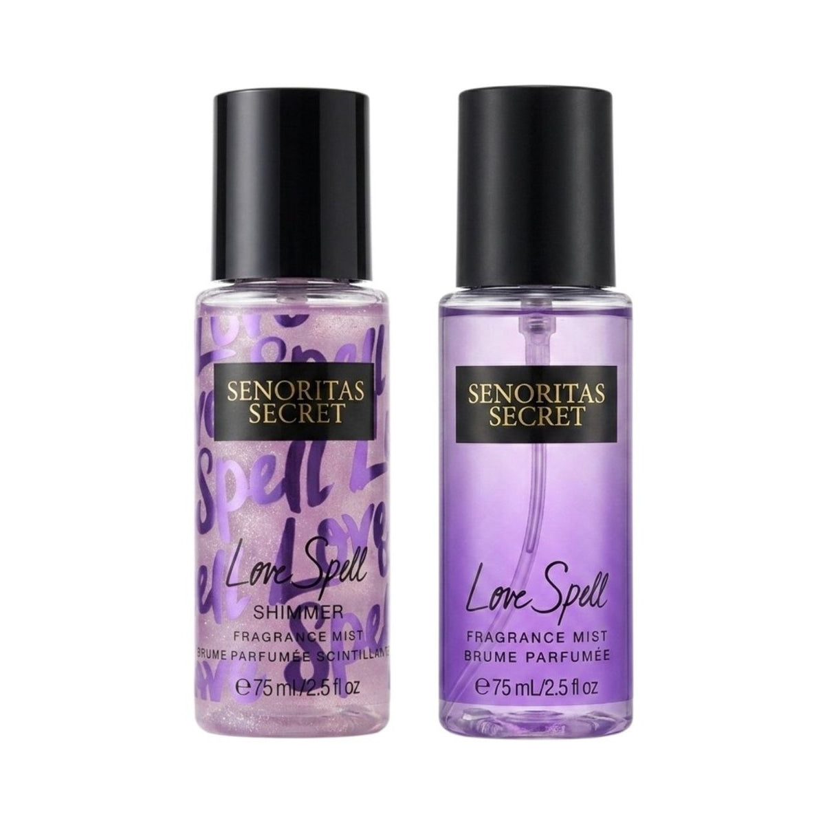 SET MINI SENORITAS SECRET LOVE SPELL SPLASH 75ML SHIMMER 75ML (M) (AROMA SIMILAR A VICTORIAS SECRET LOVE SPELL)