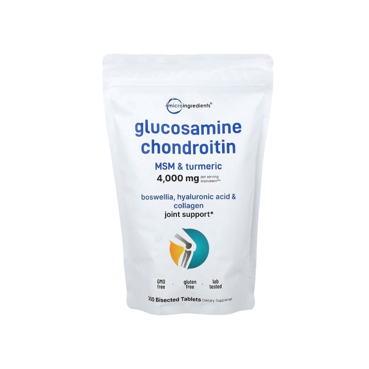 SUPLEMENTO NUTRICIONAL PARA SOPORTE ARTICULAR Y OSEA CON GLUCOSAMINA CONDROITINA CURCUMA Y MSM MICRO INGREDIENTS 300UND