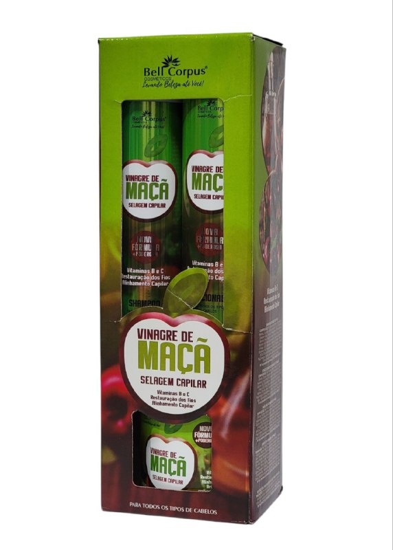 SET DE CUIDADO PARA EL CABELLO VINAGRE DE MANZANA 4PCS CORPUES COSMETICS