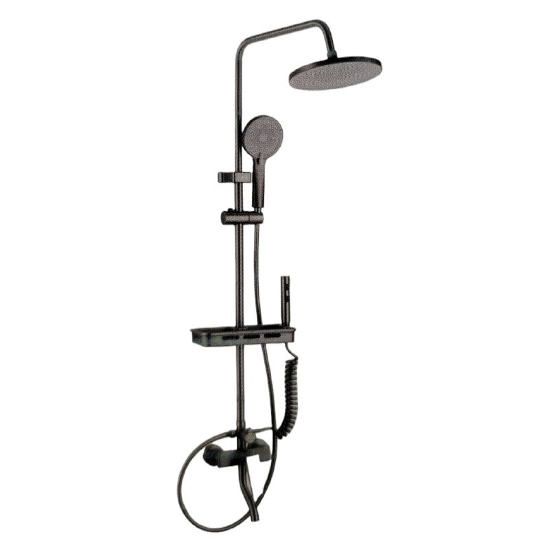 GRIFO DE DUCHA MONOMANDO NEGRO MATE ELEGANTE MODERNA MULTIFUNCION FANGFANG
