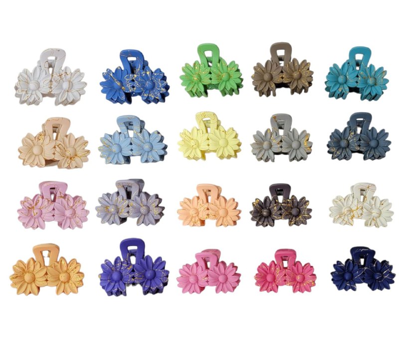 GANCHO PARA EL CABELLO DE DISEÑO DE DOBLE FLOR, PINZAS DE SUJECION FUERTE, ACCESORIO PARA EL CABELLO PAQUETE DE 12UND 6X4CM