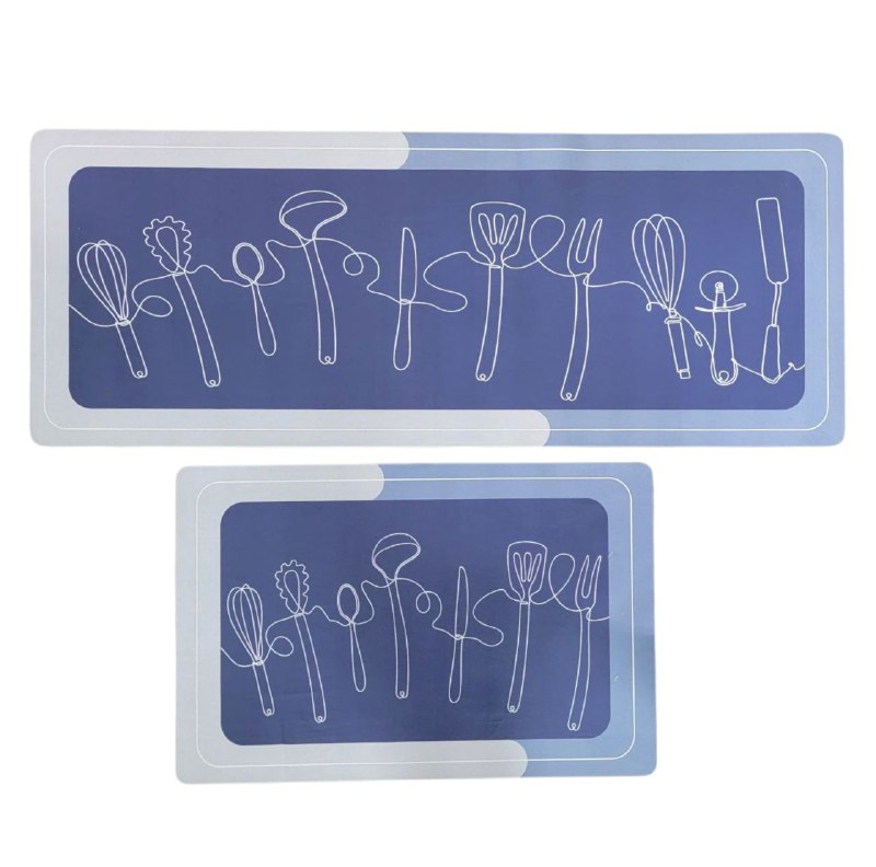 SET DE ALFOMBRAS DE COCINA ANTIDESLIZANTE, SUAVE, LAVABLE Y CON ESTAMPADO 2PCS JIRERMEI