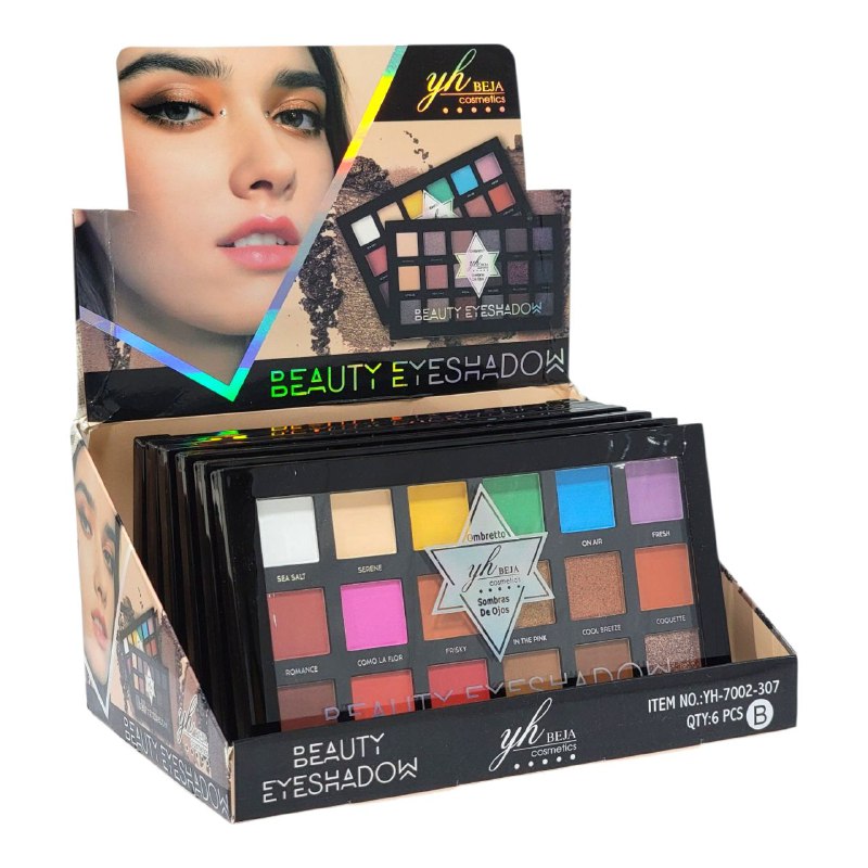PALETA DE SOMBRAS DE OJOS 18 TONOS YH BEJA COSMETICS 21.6G