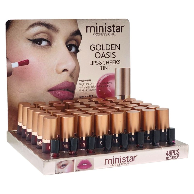 TINTA DE LABIOS HIDRATANTE AÑADE VITALIDAD CON COLORES CEREZA FRESA Y NARANJA BRILLANTES Y VIVOS MINISTAR 8ML (DUPE DE KIKO)