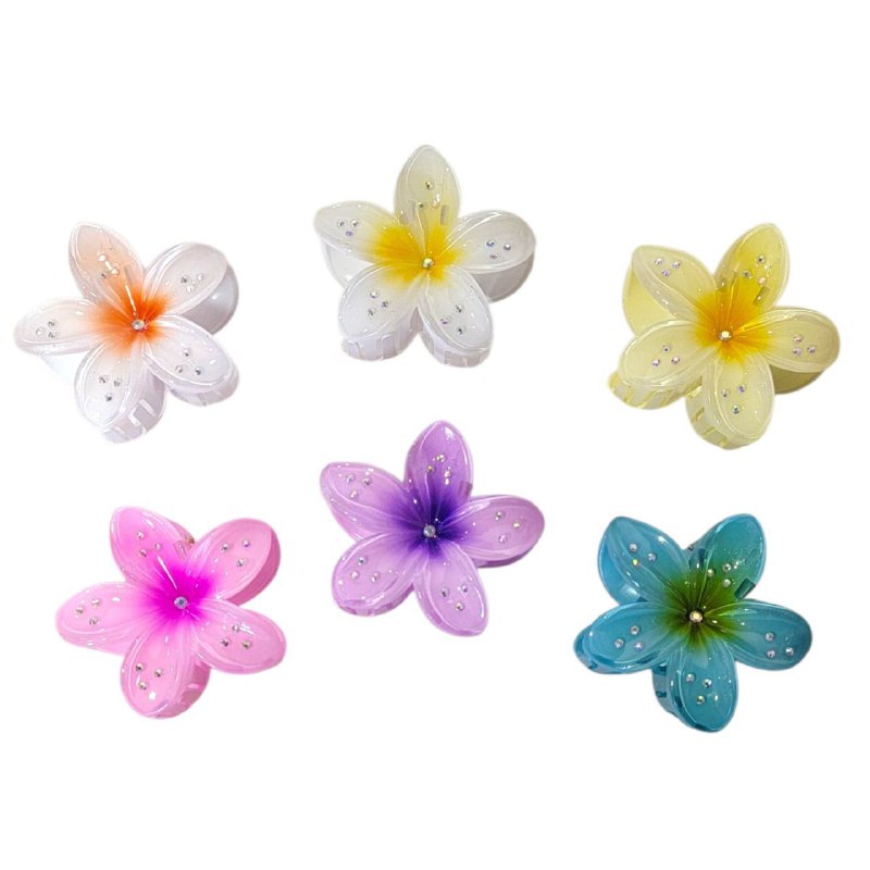 GANCHO PARA EL CABELLO DE PINZA DE FLOR HAWAIANA, PINZAS DE SUJECION FUERTE, ACCESORIO PARA EL CABELLO 9CM, PAQUETE 12UND