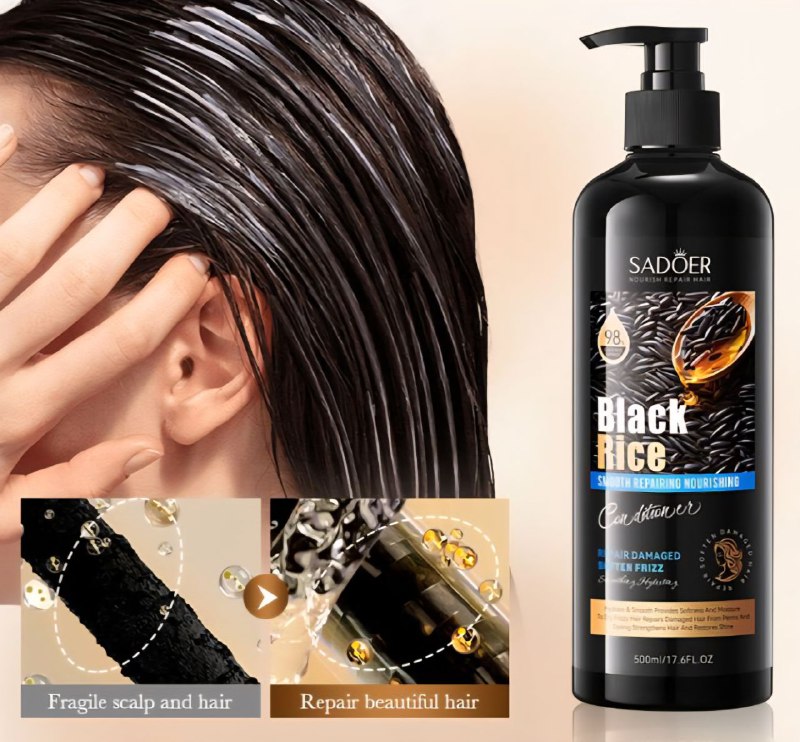 ACONDICIONADOR DE ARROZ NEGRO SUAVE REPARADOR Y NUTRITIVO SADOER 500ML