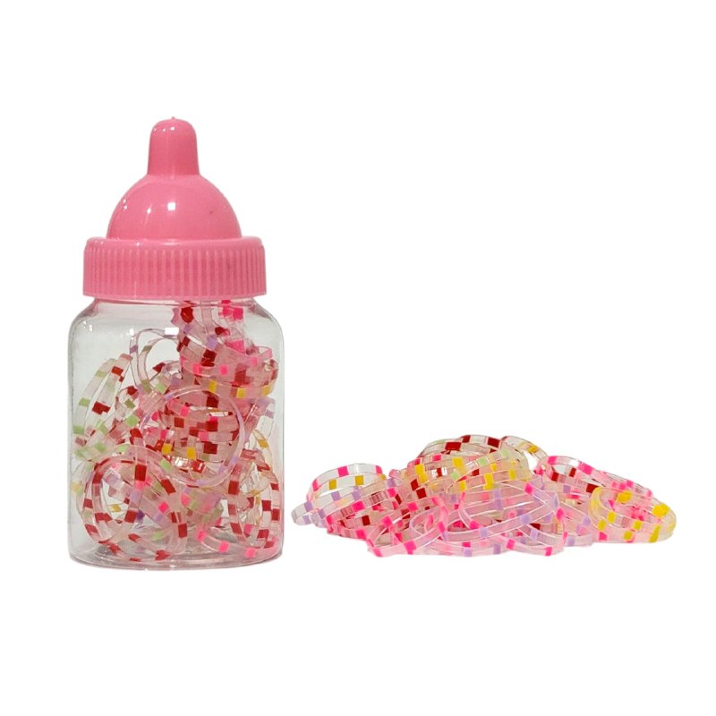 COLA, LIGAS HULES PARA EL CABELLO EN BOTECITO, PAQUETE DE 12 BOTES PARA EL DIA A DIA Y PARA TODO TIPO DE CABELLO 4X9CM