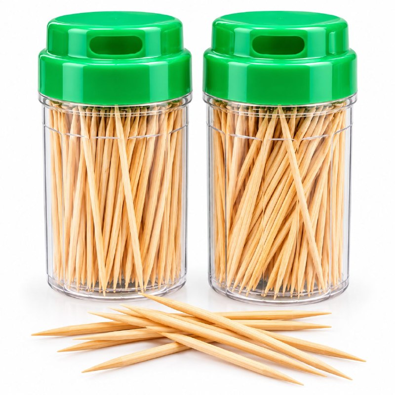 PAQUETE DE PALILLOS DE DIENTES DE MADERA NATURAL DE ALTA RESISTENCIA IDEAL KITCHEN 2PCS