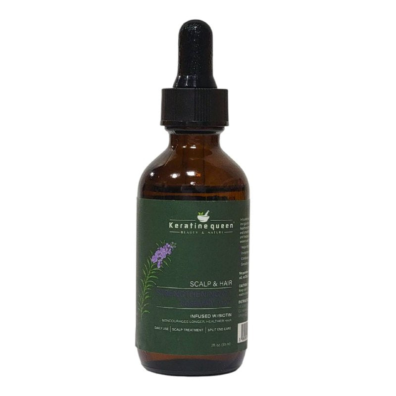 ACEITE PARA EL CABELLO DE ROMERO Y MENTA CON BIOTINA, PROMUEVE EL CABELLO MAS LARGO Y SALUDBALE Y SANO, DA BRILLO Y SUAVIZA LAS PUNTAS KERATINE QUEEN 59ML