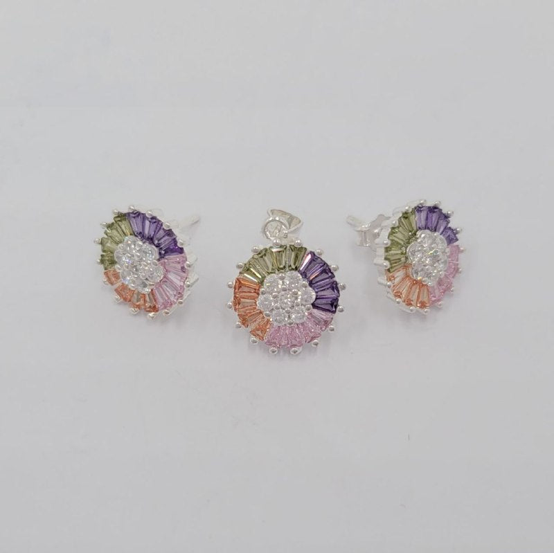 PSET2265 SET FORMA FLOR REDONDA PLATA 9.25