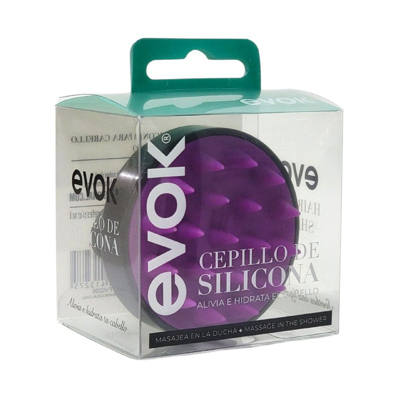 CEPILLO MASAJEADOR PARA EL CABELLO DE SILICONA EVOK