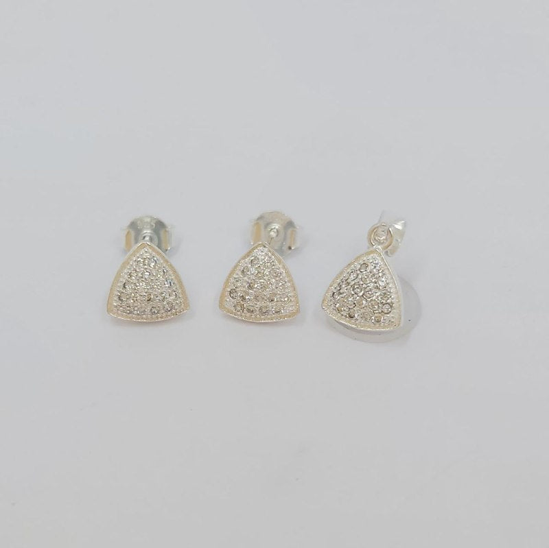 PSET2538 SET FORMA TRIANGULO PLATA 9.25