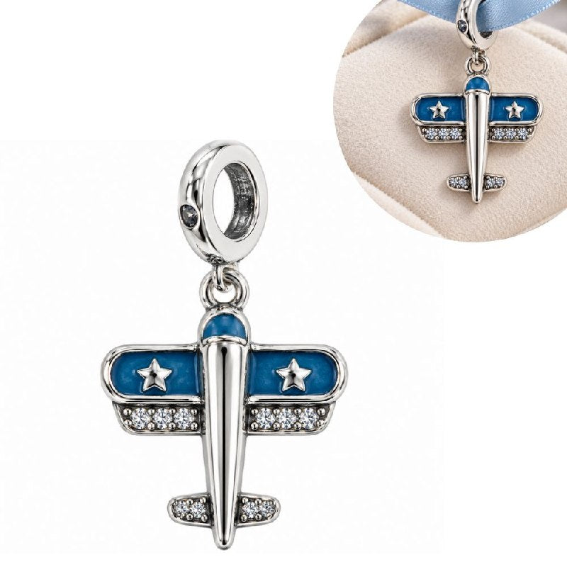 CHARM DE PLATA 9.25 CON DISEÑO DE AVION MEDIDA: 2CM PESO: 1.8G