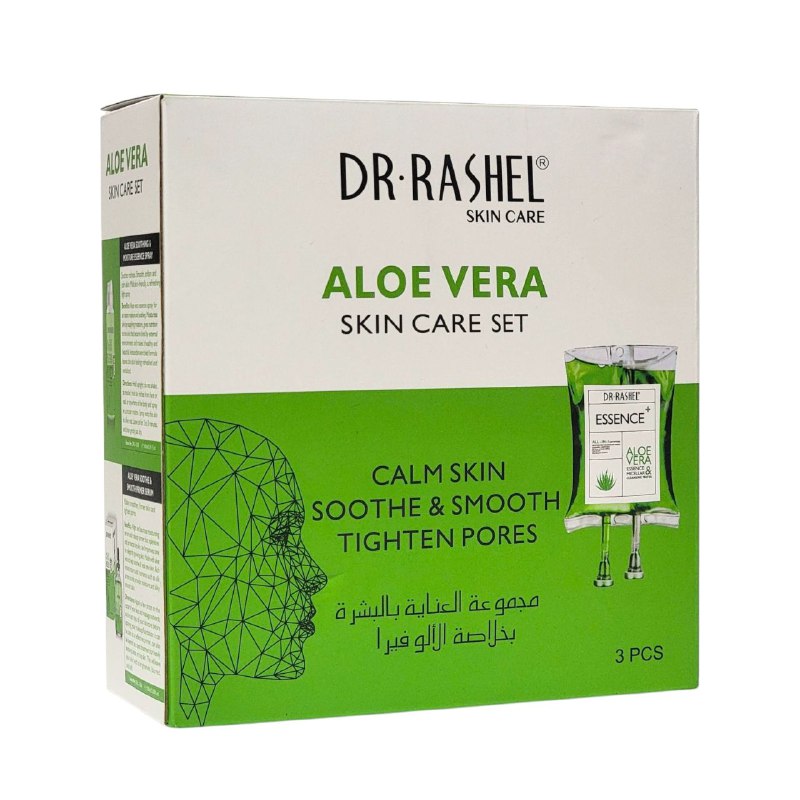 SET DE CUIDADO FACIAL CALMANTE Y SUAVIZANTE CON ALOE VERA 3PCS DR RASHEL