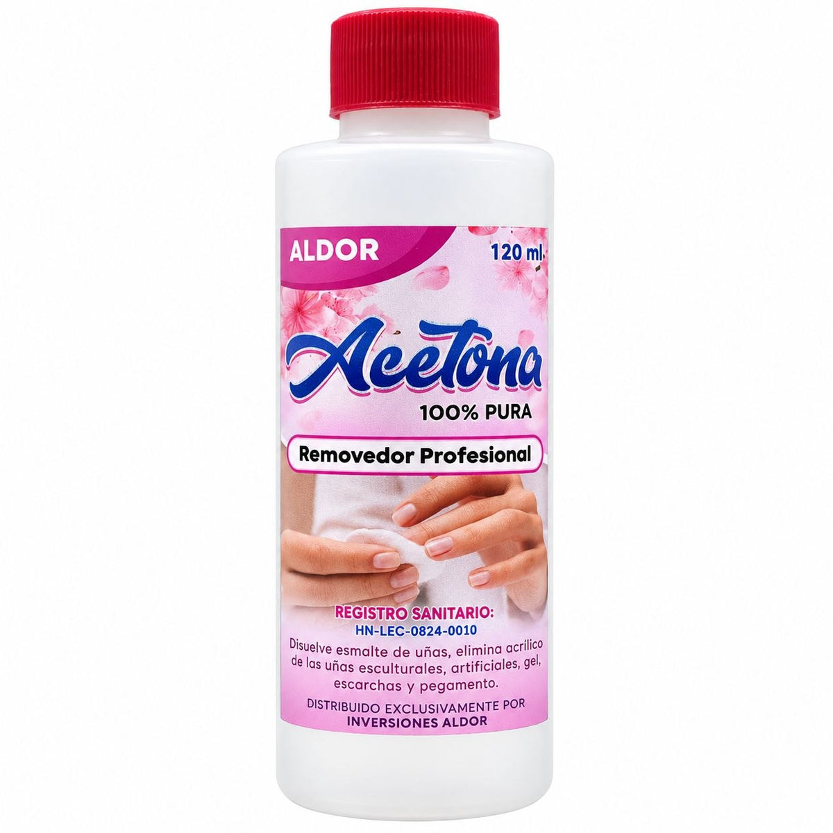 REMOVEDOR PROFESIONAL DE ACETONA 100% PURA ALDOR 120ML