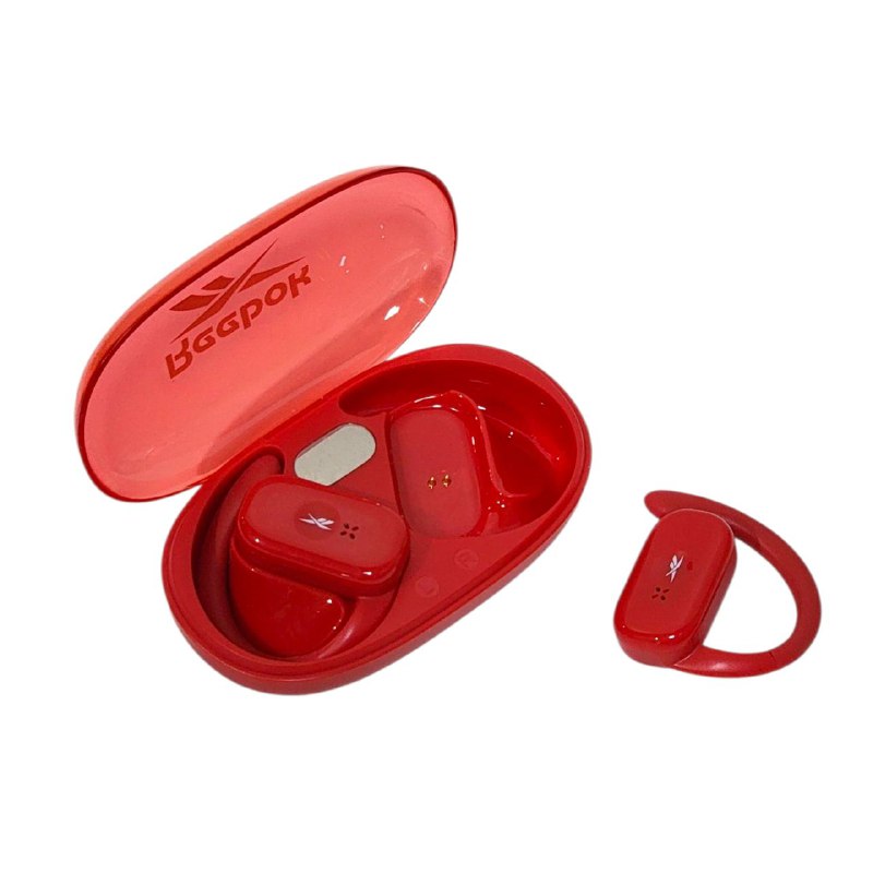 AUDIFONOS AURICULARES INALAMBRICOS ABIERTOS, BATERIA 18H, 3 CARGAS ADICIONALES 4.5H, ESTUCHE DE CARGA CON PANTALLA TACTIL REEBOK