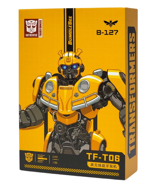 AUDIFONOS AURICULARES ORIGINALES B-127 TF-T06, V5.3, BATERIA 4H, COMODOS, SONIDO DE CALIDAD TRANSFORMERS AUTHENTIC BUMBLEBEE