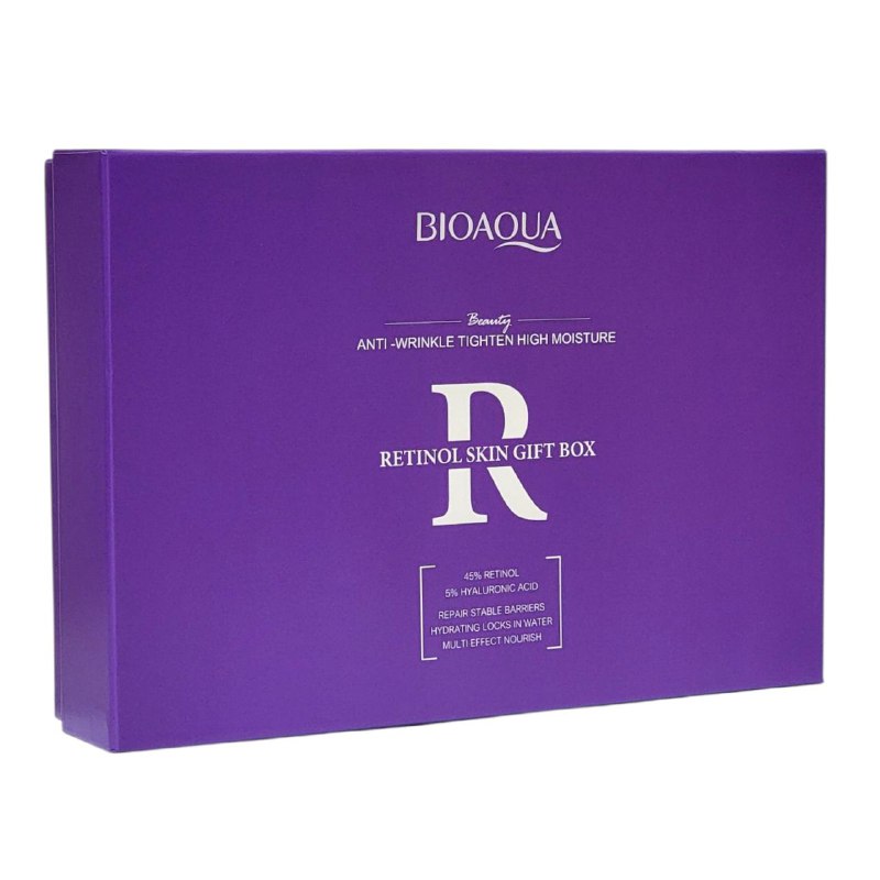 SET DE CUIDADO FACIAL ANTIEDAD, FIRMEZA E HIDRATACION INTENSA CON RETINOL 5% BIOAQUA 6PCS