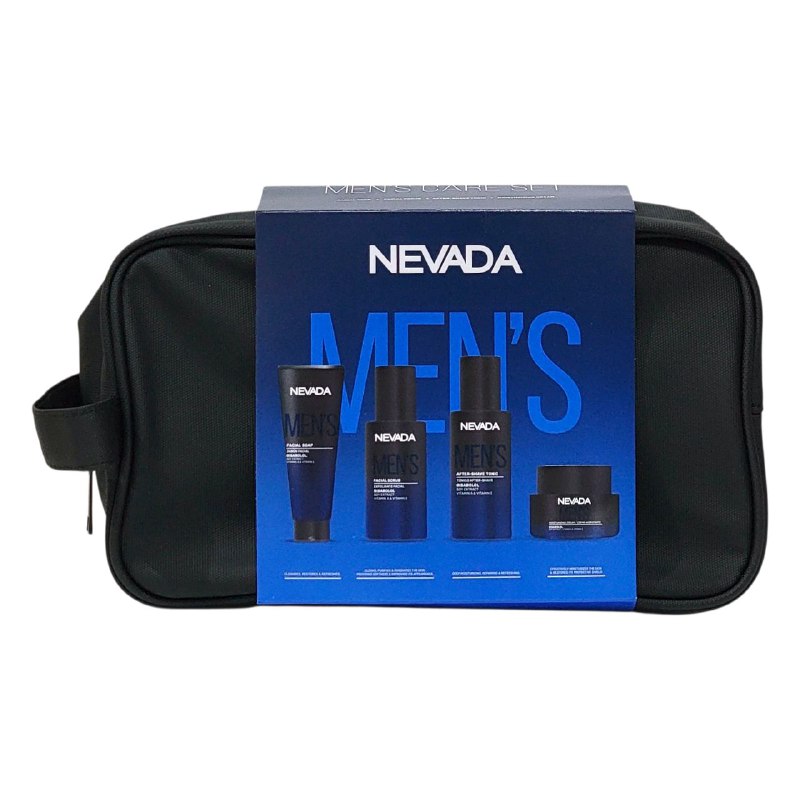 SET CUIDADO FACIAL PARA HOMBRES JABON EXFOLIANTE TONICO Y CREMA NEVADA MENS CARE