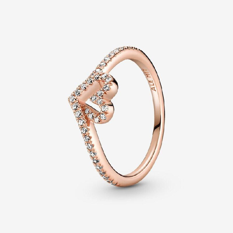 PANI1580 ANILLO DE CORAZON GOLD ROSE, PLATA 925