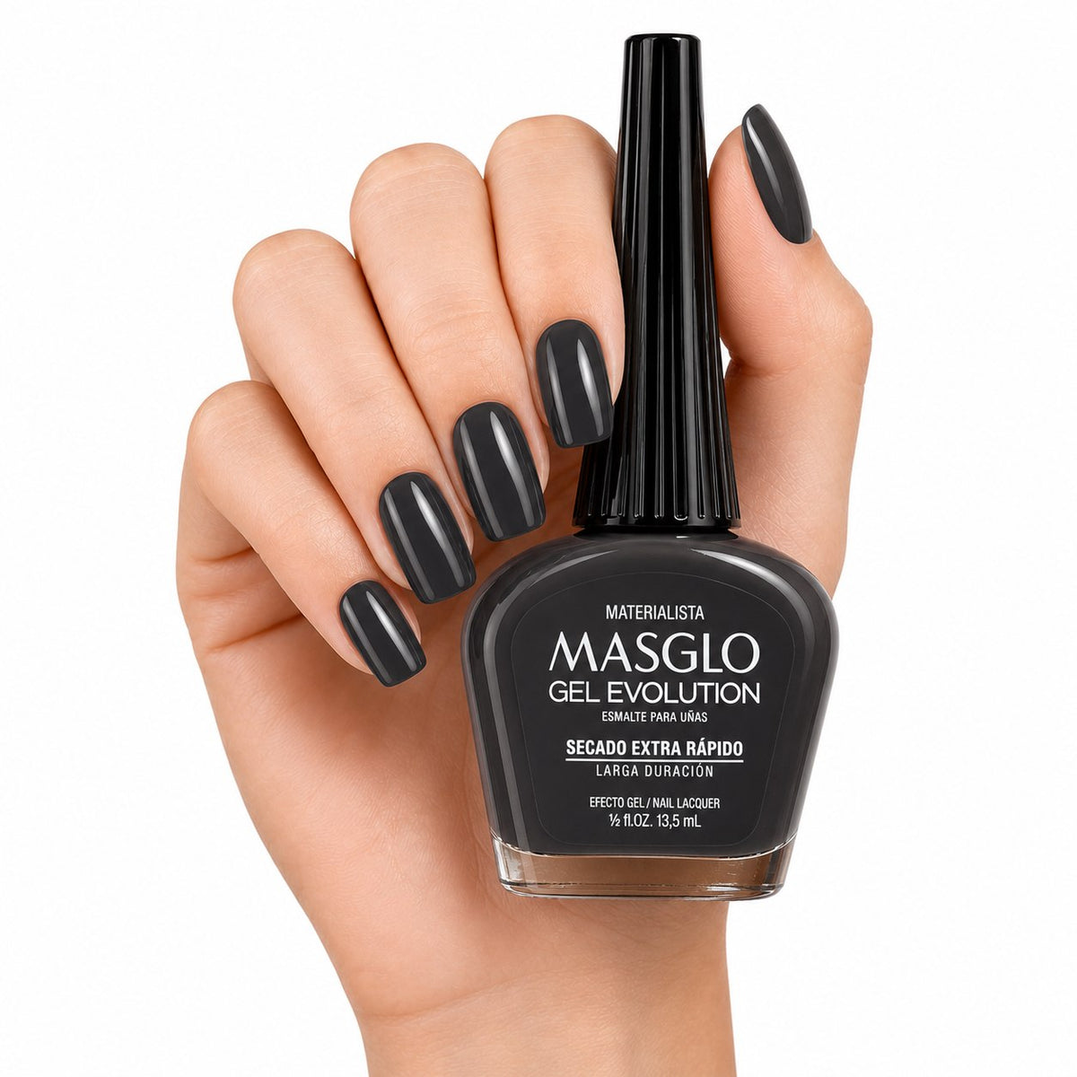ESMALTE DE UÑAS CON EFECTO GEL DE SECADO EXTRA RÁPIDO MASGLO GEL EVOLUTION PASO 2 "ESTILO MATERIALISTA" 13.5 ML