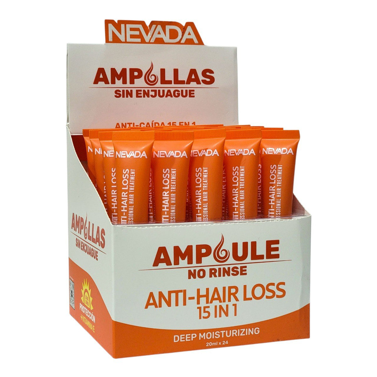 AMPOLLA PARA EL CABELLO SIN ENJUAGE ANTICAIDA 15 EN 1, PROTECCION Y VITAMINA E NEVADA 20ML