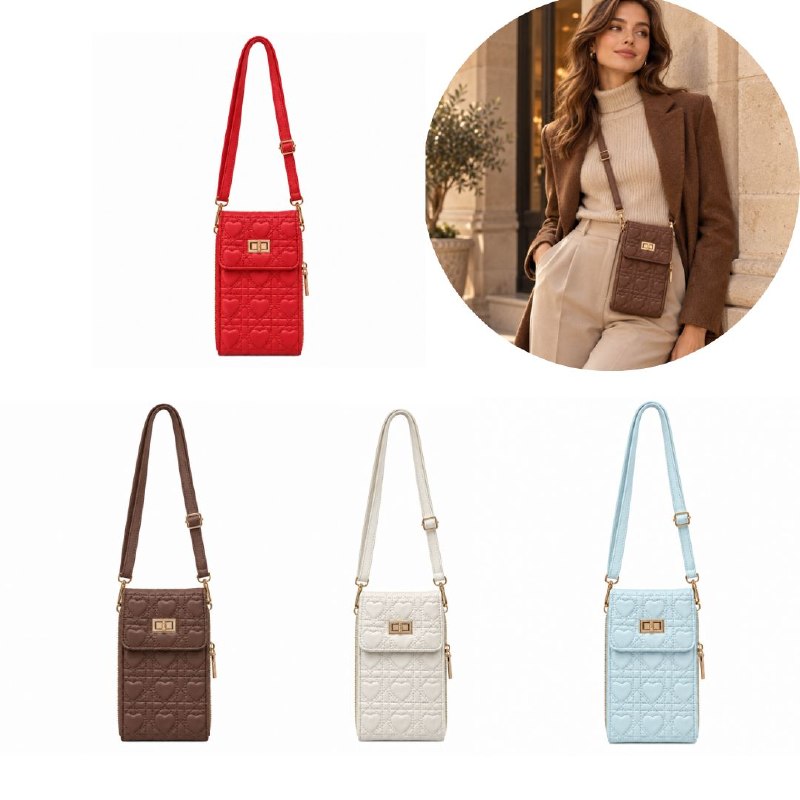 CARTERA PARA CELULAR Y ACCESORIOS CON CORREA AJUSTABLE SOFIAZUL 18X10CM