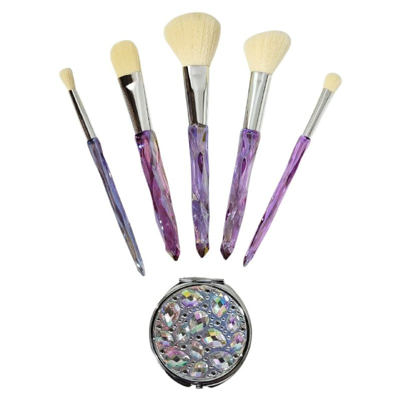 SET DE BROCHAS DE MAQUILLAJE ESPEJO COMPACTO CANDIECOUTURE