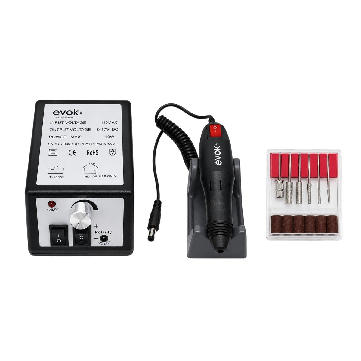 PULIDOR ELECTRICO DE UÑAS TORNO PROFESIONAL DE ALTA PRECISIÓN PARA MANICURA Y PEDICURA EVOK PULIDOR ELÉCTRICO PARA PEDICURA Y MANICURA 110V