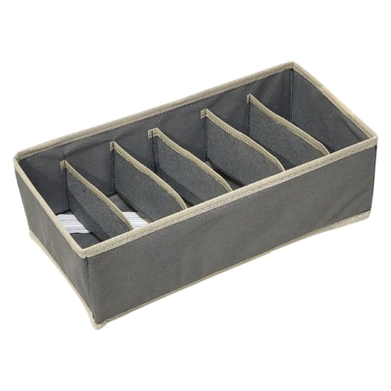 ORGANIZADOR CAJA DE ALMACENAMIENTO DE 6 COMPARTIMIENTOS FIJOS, PARA FAJAS, ROPA INTERIOR, CALCETINES Y MAS 32X16CM