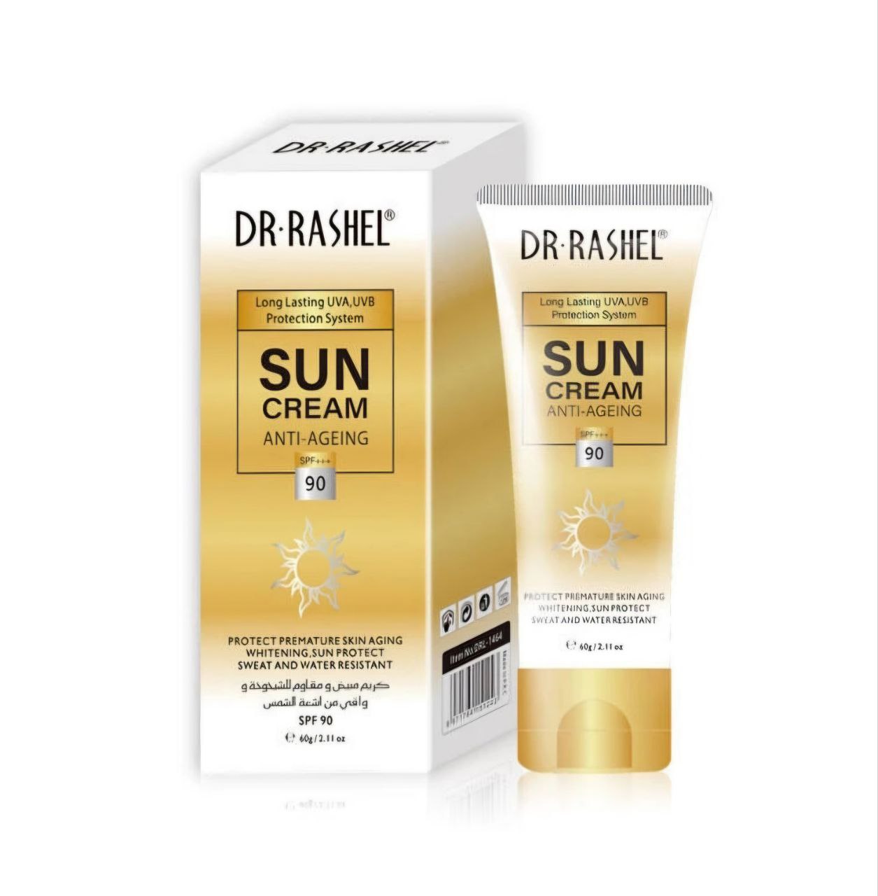 PROTECTOR SOLAR EN CREMA BLANQUEADORA Y ANTIENVEJECIMIENTO SPF 90 DR RASHEL 60G