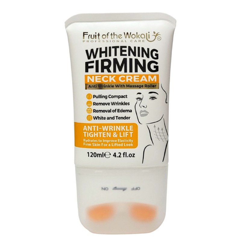 CREMA PARA EL CUELLO CON VITAMINA C, TENSA Y LEVANTA LA PIEL DEL CUELLO, LINEA DEL CUELLO ANTIARRUGAS, BLANQUEADORA Y REAFIRMANTE FRUIT OF THE WOKALI 120ML