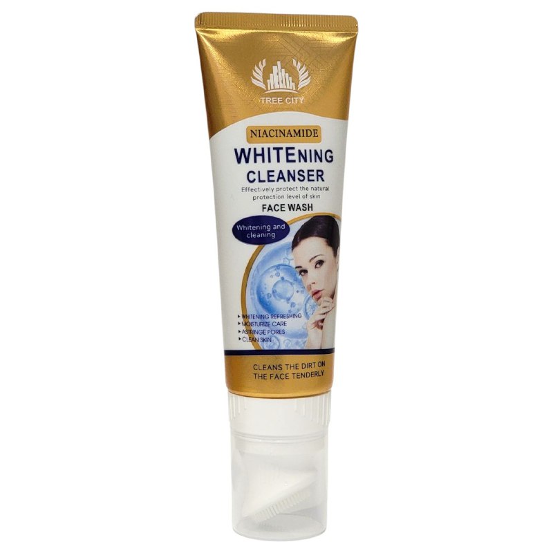 LIMPIADOR FACIAL BLANQUEADOR CON NIACINAMIDA, PROTEGE LA PIEL, LIMPIA LA SUCIEDAD REL ROSTRO CON SUAVIDAD, HIDRATANTE TREE CITY NIACINAMIDE WHITENING CLEANSER 120G