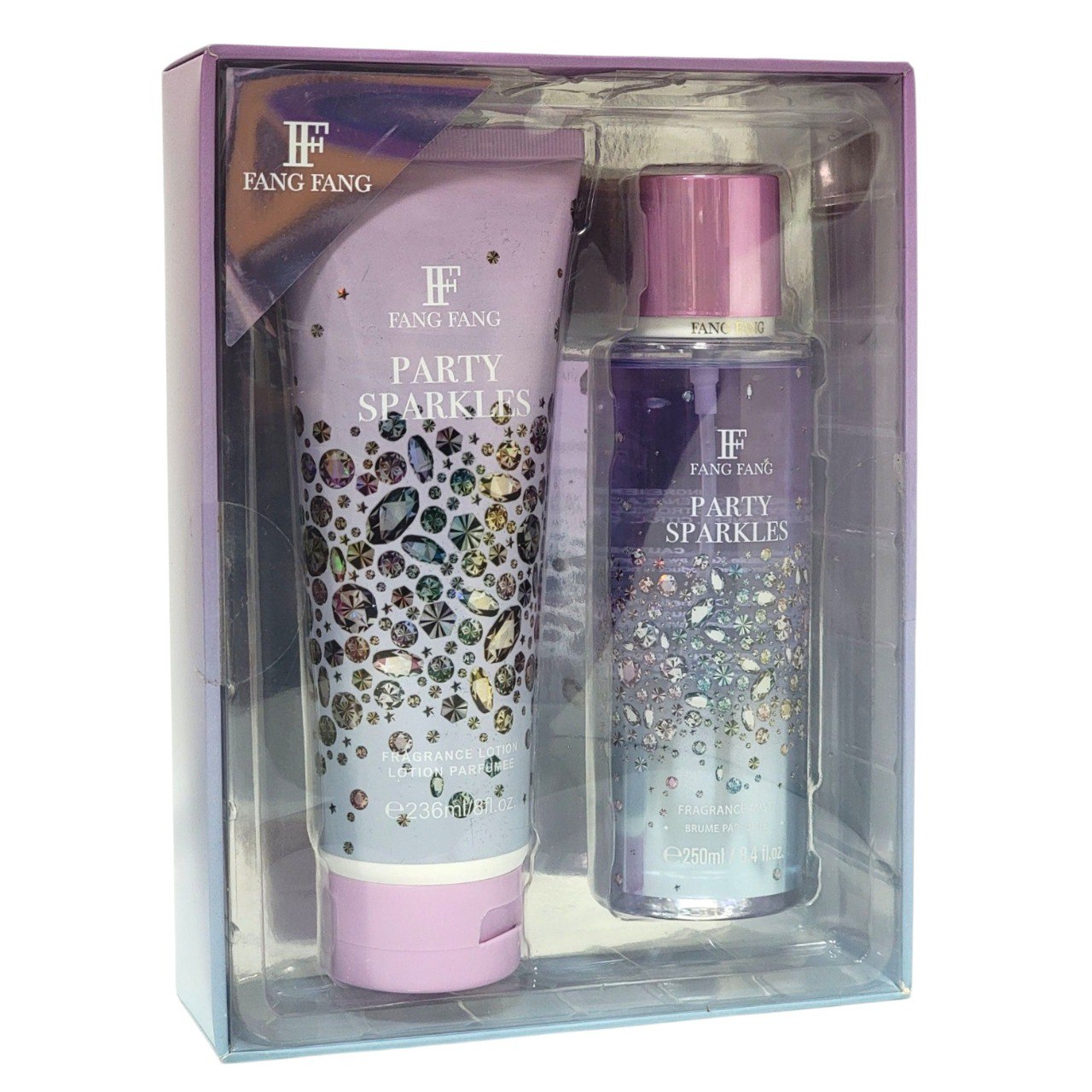 SET FANG FANG PARTY SPARKLES SPLASH 250ML, BODY LOTION 236ML (M)