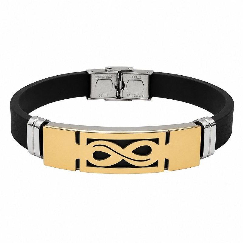 PULSERA DE ENCHAPE PARA CABALLERO, DISEÑO INFINITO 21CM