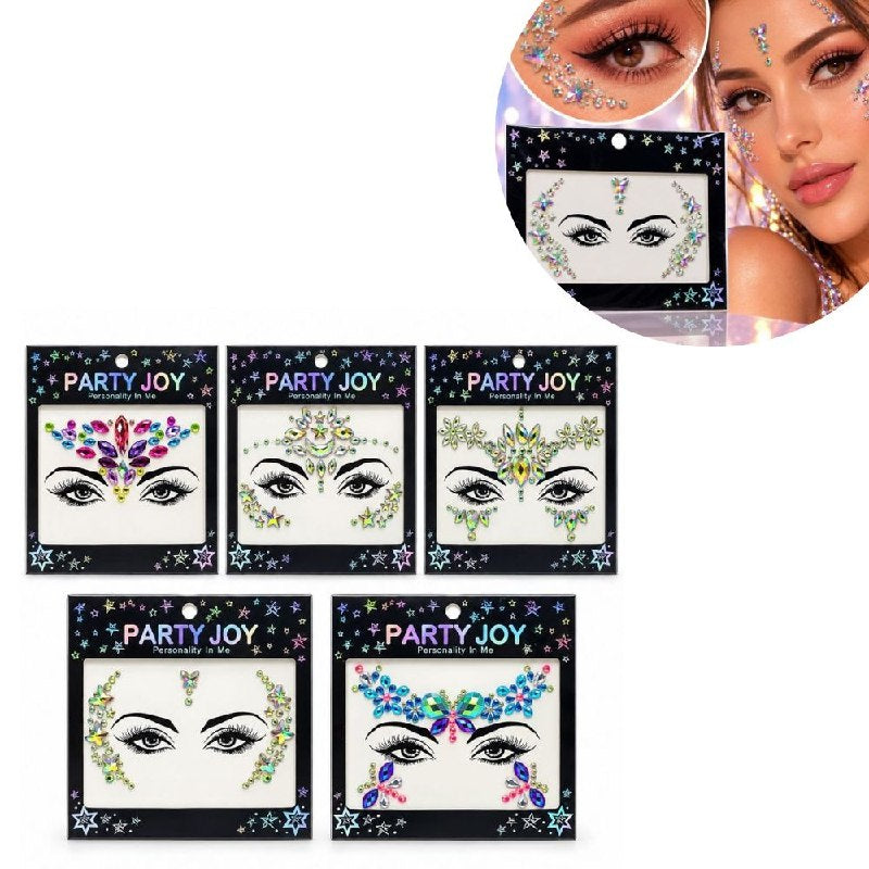 SET DE JOYAS DECORATIVAS ADHESIVAS PARA ROSTRO Y CUERPO PARTY JOY